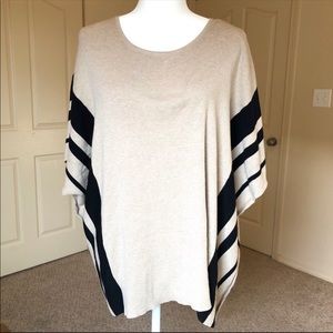 Calvin Klein Cream & Black Poncho